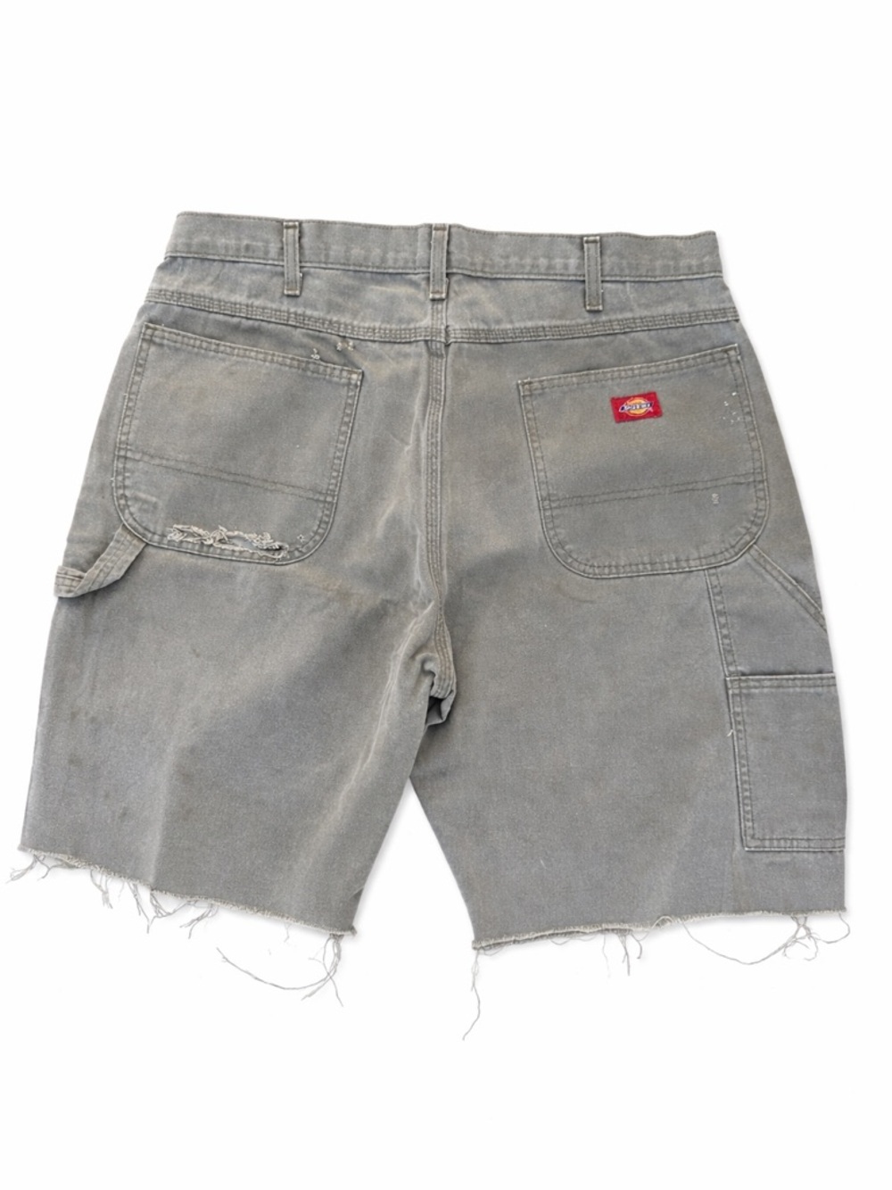 Vintage Dickies Carpenter Shorts Distressed Olive Green Workwear Cut Off Size 38